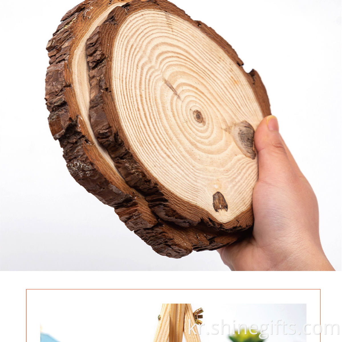 Pretty Design Kids Toy Set Craft Painting Round Natural Pine Wooden Slices Kids Painting